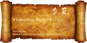 Vidovics Rudolf névjegykártya